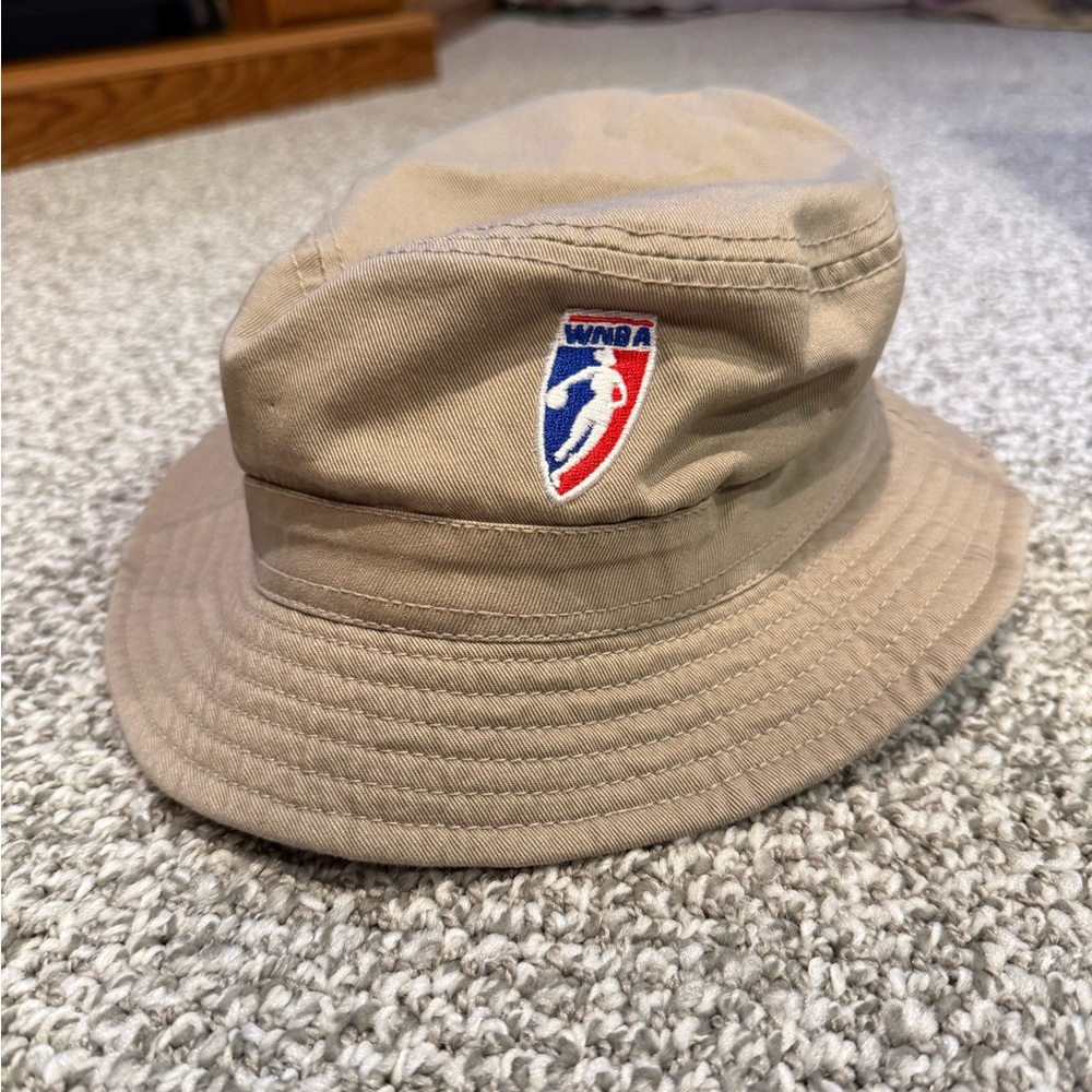 Beige WNBA Basketball Bucket Hat Embroidered Logo